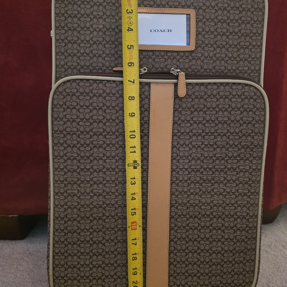 Coach Brown and Tan Rolling Suitcase - Picture 6 of 12